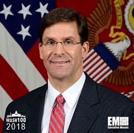 Army Secretary Mark Esper Named to 2018 Wash100 for Acquisition Reform and Defense Policy Initiative