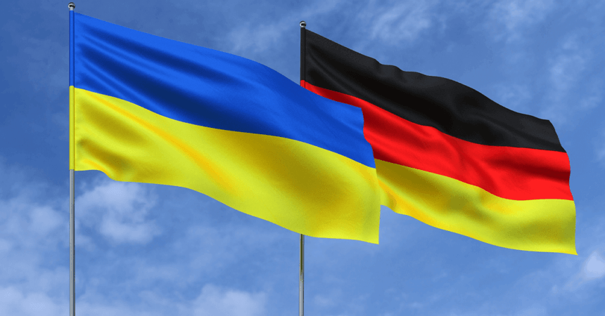 ukraine and germany flag